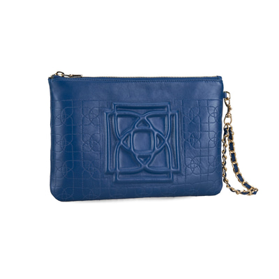 Vionya Lacivert Nakışlı El Çantası