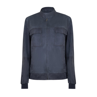 Vitale Gri Erkek Süet Deri Bomber Ceket