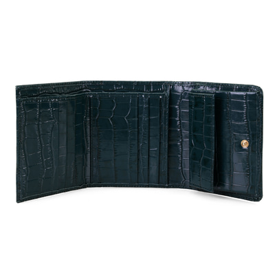 Vivian Yeşil Kadın Kroko Baskılı Deri Cüzdan