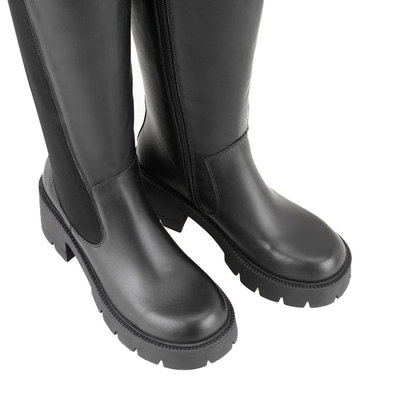 Wilma Siyah Kadın Fermuarlı Deri Çizme