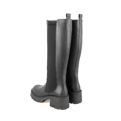 Wilma Siyah Kadın Fermuarlı Deri Çizme