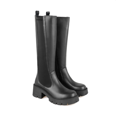 Wilma Siyah Kadın Fermuarlı Deri Çizme