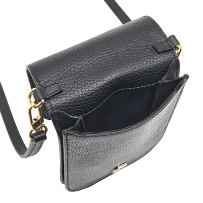 Woundy Siyah Kadın Deri Telefon Çantası 