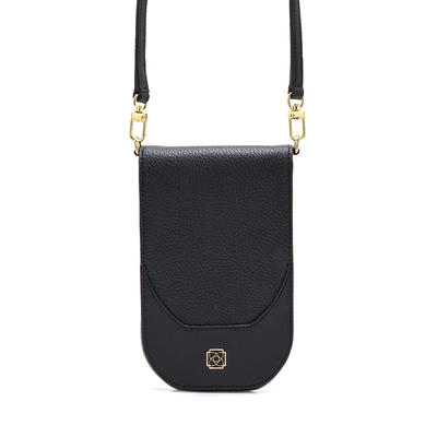 Woundy Siyah Kadın Deri Telefon Çantası 