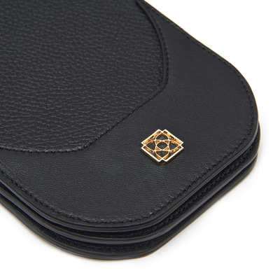 Woundy Siyah Kadın Deri Telefon Çantası 