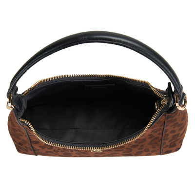 xxx Brielle Leopar Baskılı Süet Kadın Omuz Çantası