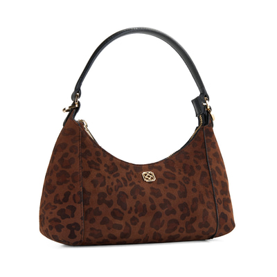 xxx Brielle Leopar Baskılı Süet Kadın Omuz Çantası