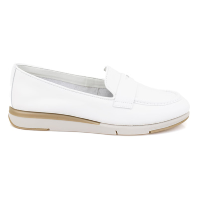XXXAbril Beyaz Kadın DesaComfort Deri Loafer