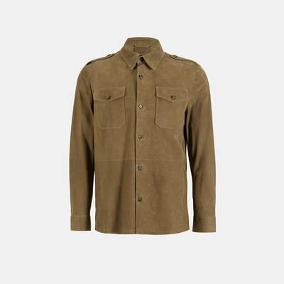 XXXAmadeo Yeşil Erkek Süet Deri Gömlek