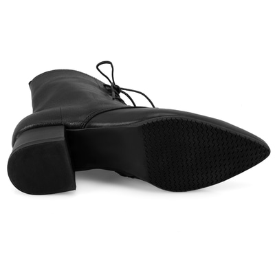 XXXBailey Siyah Kadın DesaComfort Fermuarlı Topuklu Deri Bot