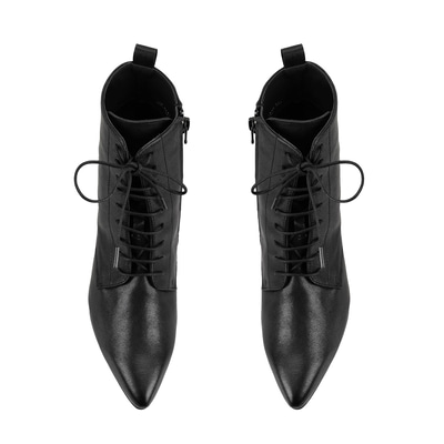 XXXBailey Siyah Kadın DesaComfort Fermuarlı Topuklu Deri Bot