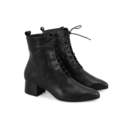 XXXBailey Siyah Kadın DesaComfort Fermuarlı Topuklu Deri Bot