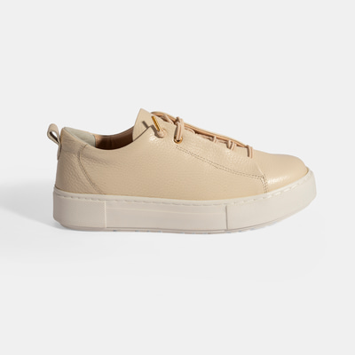 xxxKadın Bej Bağcıklı Deri Günlük Ayakkabı