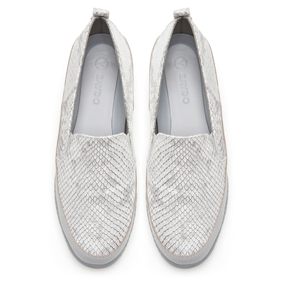 XXXKadın Gümüş Egzotik Deri Günlük Comfort Ayakkabı