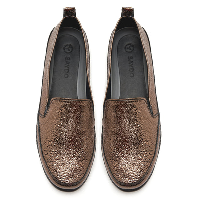 XXXKadın Metalik Vizon Deri Günlük Comfort Ayakkabı