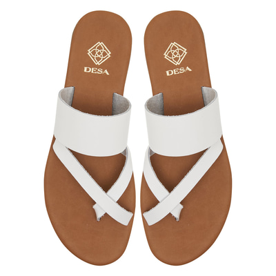 XXXLeila Beyaz Kadın Deri Terlik