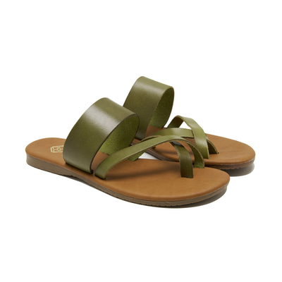 XXXLeila Yeşil Kadın Deri Terlik