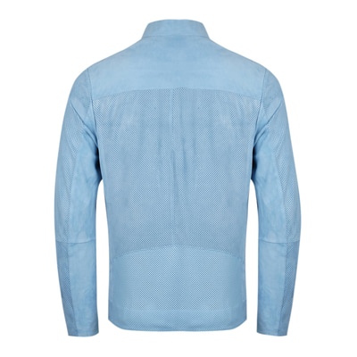 XXXZelmira Mavi Erkek Perfore Süet Deri Ceket