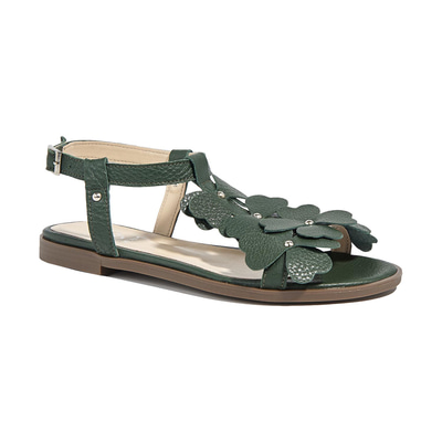Yeşil Belle Kadın Deri Sandalet