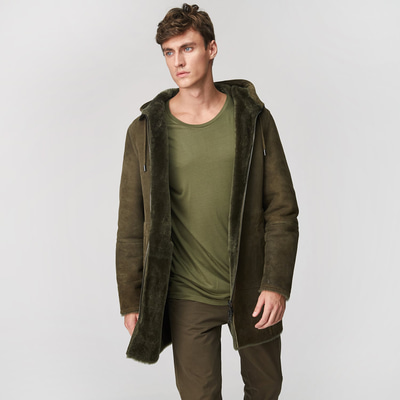 Yeşil Diocle Erkek Kürk Kaban