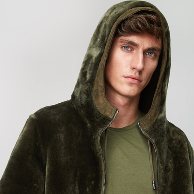 Yeşil Diocle Erkek Kürk Kaban