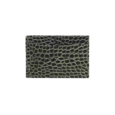 Yeşil Dukinea Kroko Baskılı Deri Kartlık