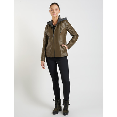 Yeşil Fianna Kadın Deri Mont