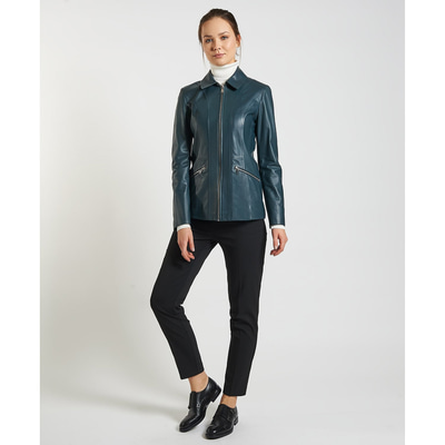Yeşil Jaxie Kadın Deri Ceket
