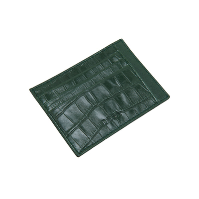 Yeşil Kroko Baskılı Deri Kartlık