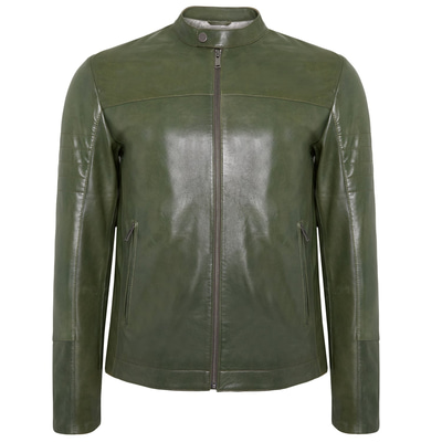 Yeşil Maso Erkek Deri Mont