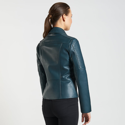 Yeşil Norma Kadın Deri Ceket