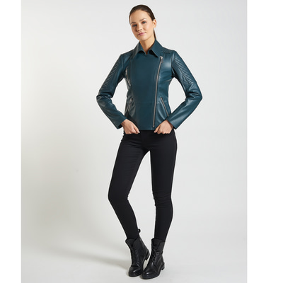 Yeşil Norma Kadın Deri Ceket