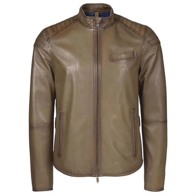 Yeşil Shawn Erkek Deri Mont