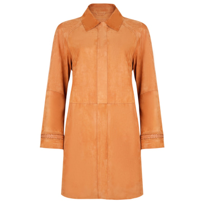 Ysabel Konyak Kadın Süet Deri Pardösü