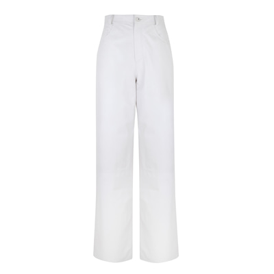 Zelinda Beyaz Kadın Deri Pantolon