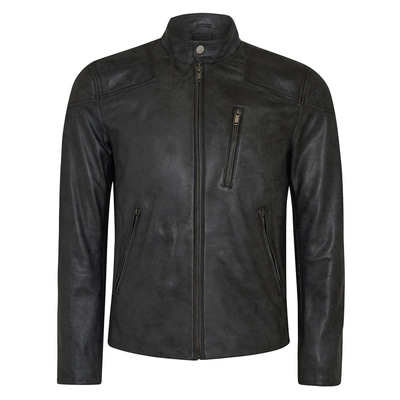 Zenon Lacivert Erkek Vintage Deri Ceket