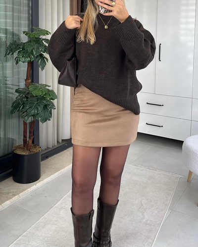 BEJ SÜET ETEK