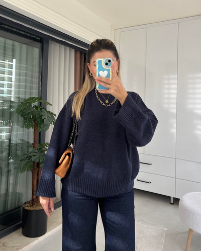 PİNTEREST LACİVERT KAZAK