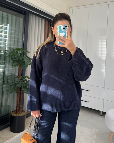 PİNTEREST LACİVERT KAZAK