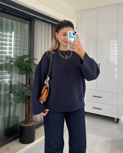 PİNTEREST LACİVERT KAZAK