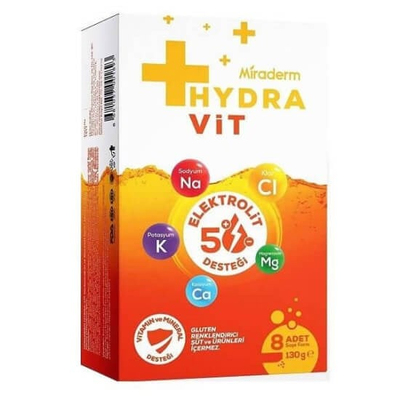 Miraderm Hydra Vit Elektrolit 8 Adet Şase Form Limon Aromalı