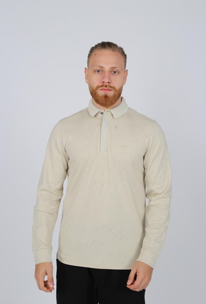 POLO YAKA UZUN KOL T-SHİRT SWEATSHIRT BEJ