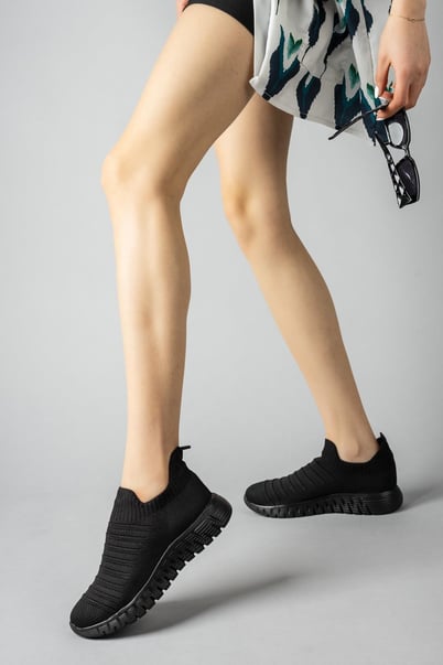 Nesil Shoes Dvm 505 SiyahTriko Kadın Sneakers