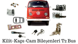 Volkswagen T2 Minibüs Kilit Kapı Cam Bileşenleri