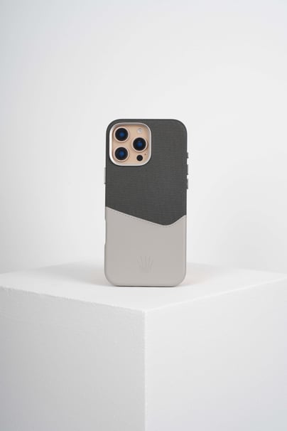 Nova Iphone 16 Pro Deri Kartlıklı Telefon Kılıfı Gri 