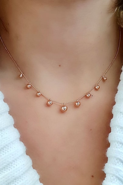 925 ayar Gümüş Rose Trend Kolye