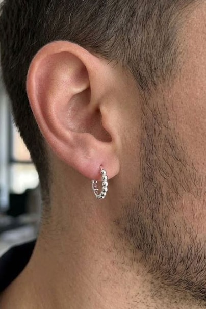 İtalyan Tasarımı 925ayar Gümüş toplu tek erkek halka küpe 1.2cm