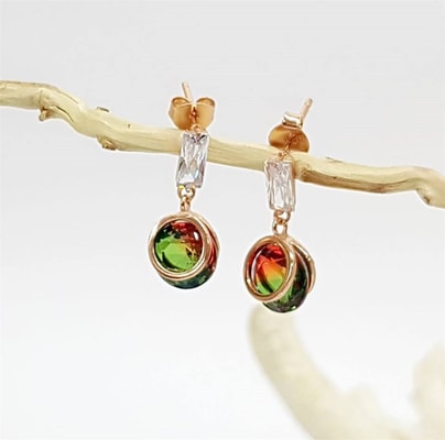 Meloni Topaz Taşlı 925 Ayar Gümüş Rose Küpe