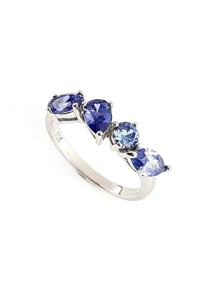 Sky Diamond purple Tanzanit Taşlı 925ayar Gümüş Tasarım Yüzük 