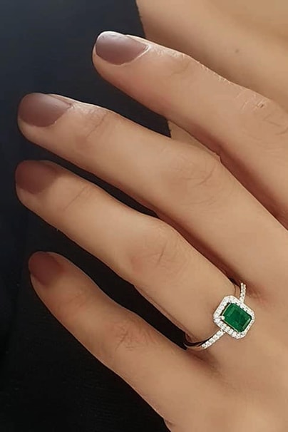 Skydiamond green  creative rubies 925 ayar gümüş tek taş yüzük 